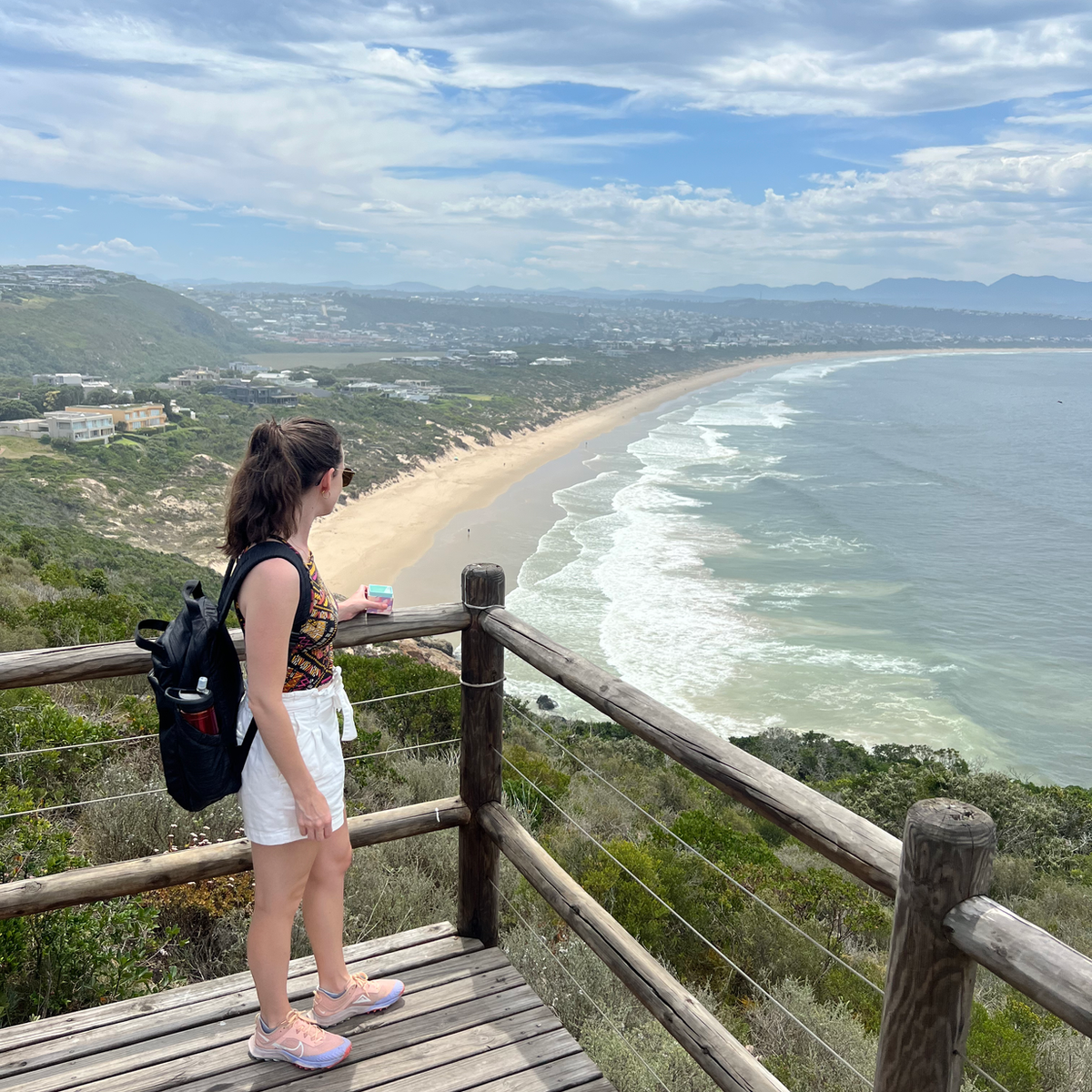 woman and beach view