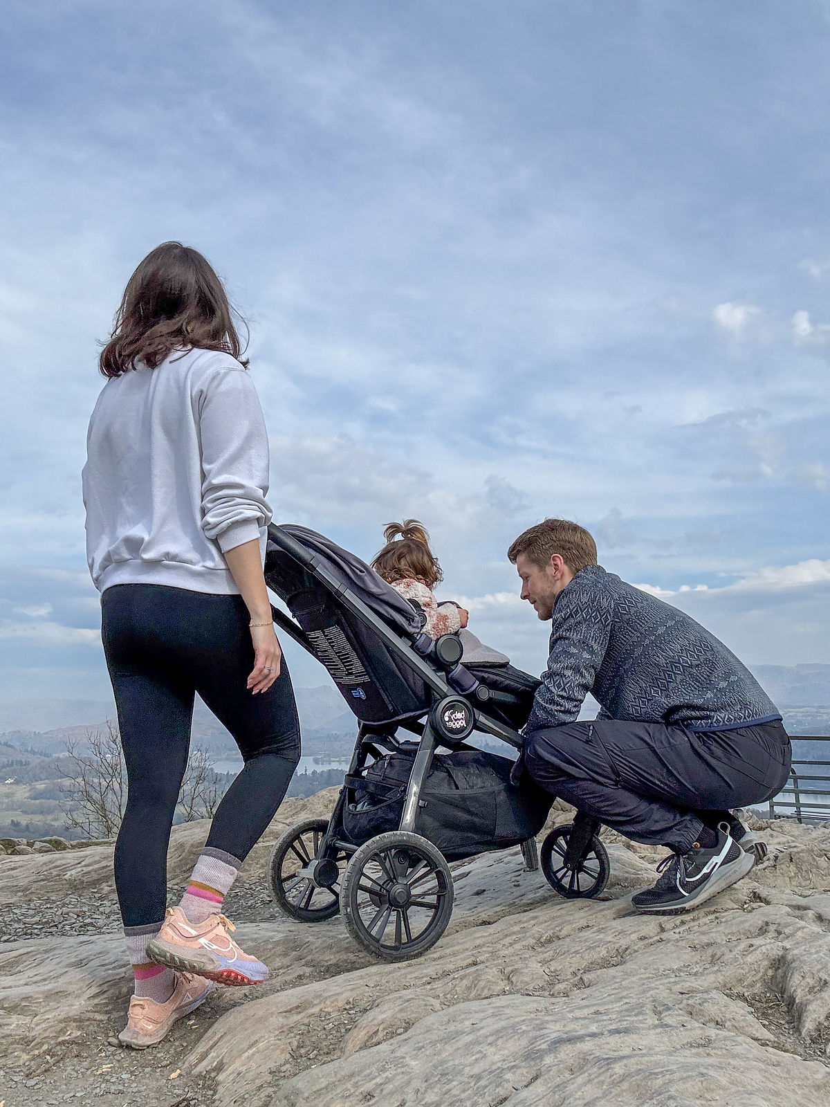 Family hike with pram