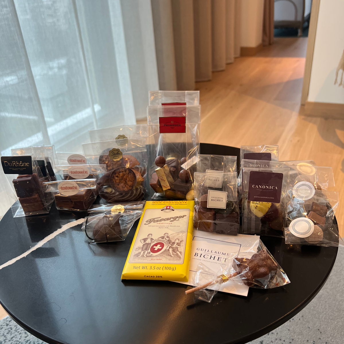 Table of swiss chocolates