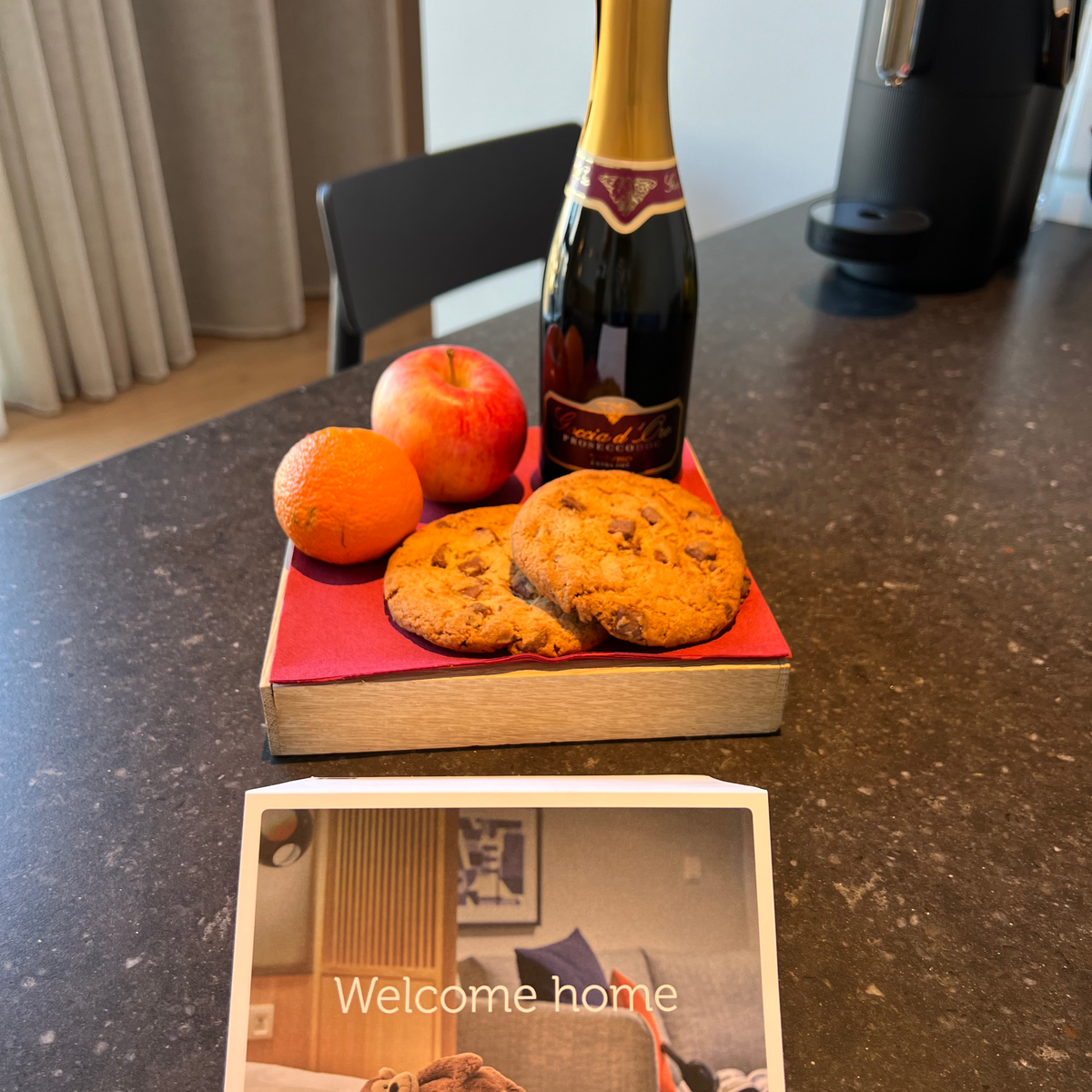 Welcome gift in hotel room
