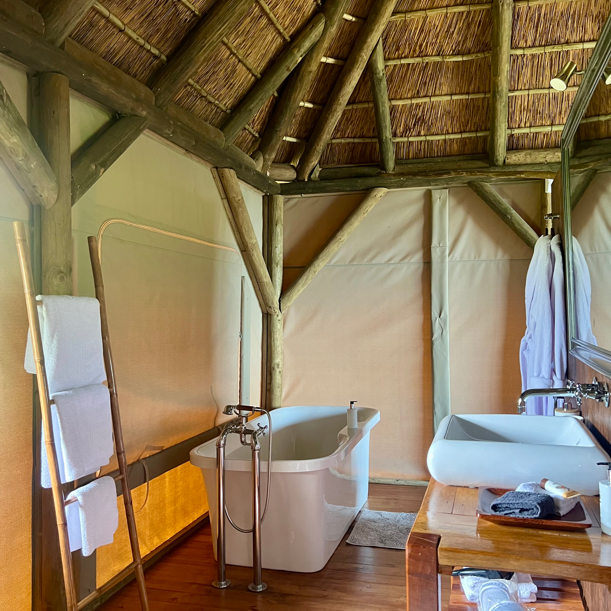 bath in tent