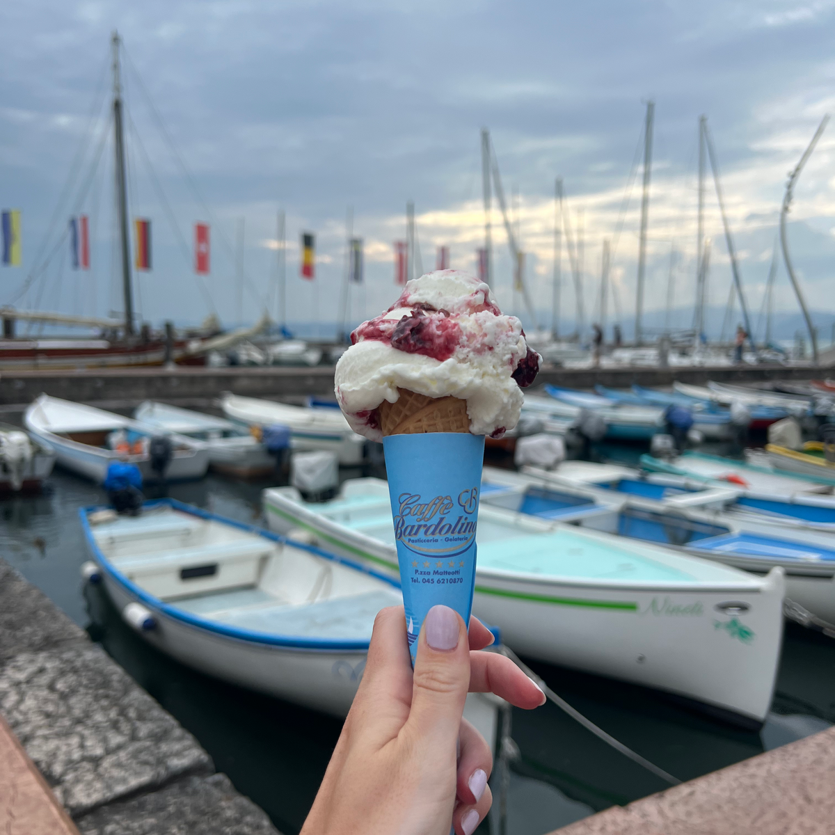 Ice cream and lake