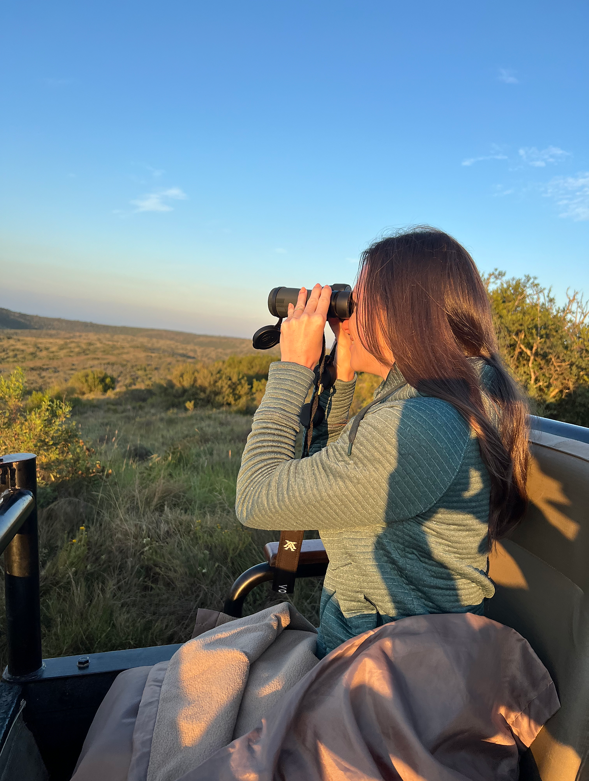 Woman with binoculars