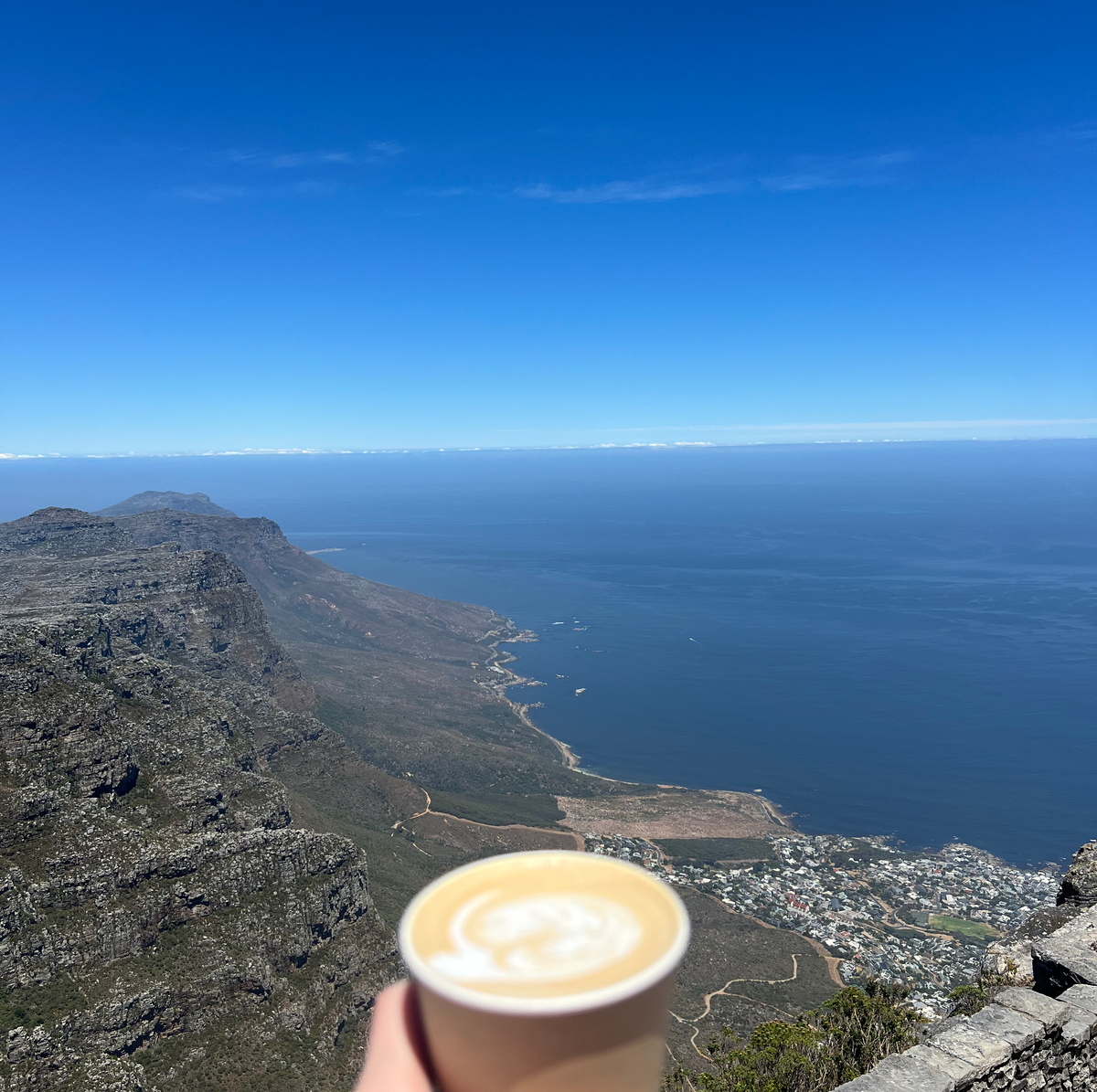 CAPE TOWN AND GARDEN ROUTE ITINERARY Coffee with mountain view