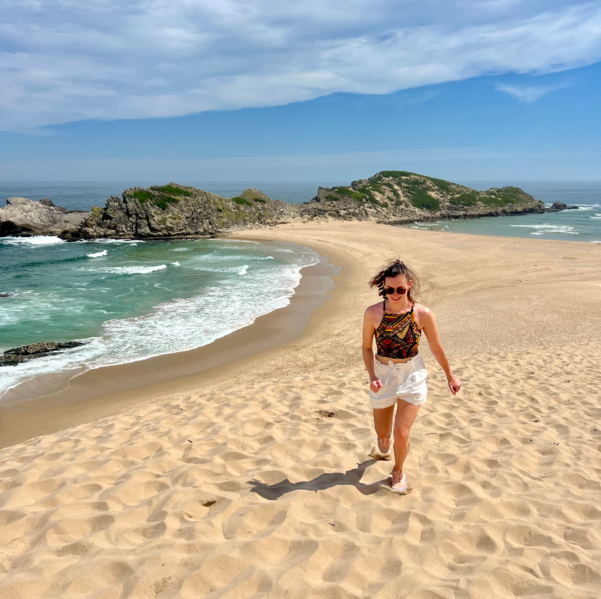 woman running on sand