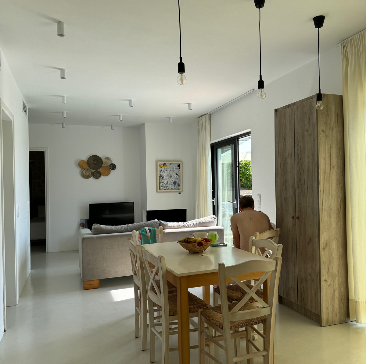 kitchen and living area