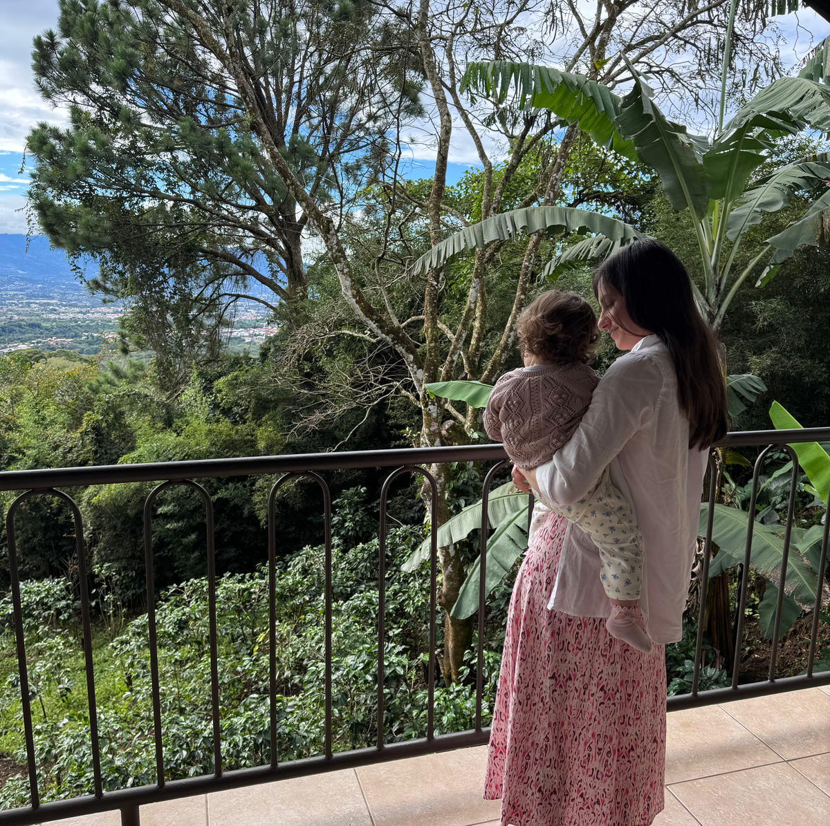 Mother and daughter and view