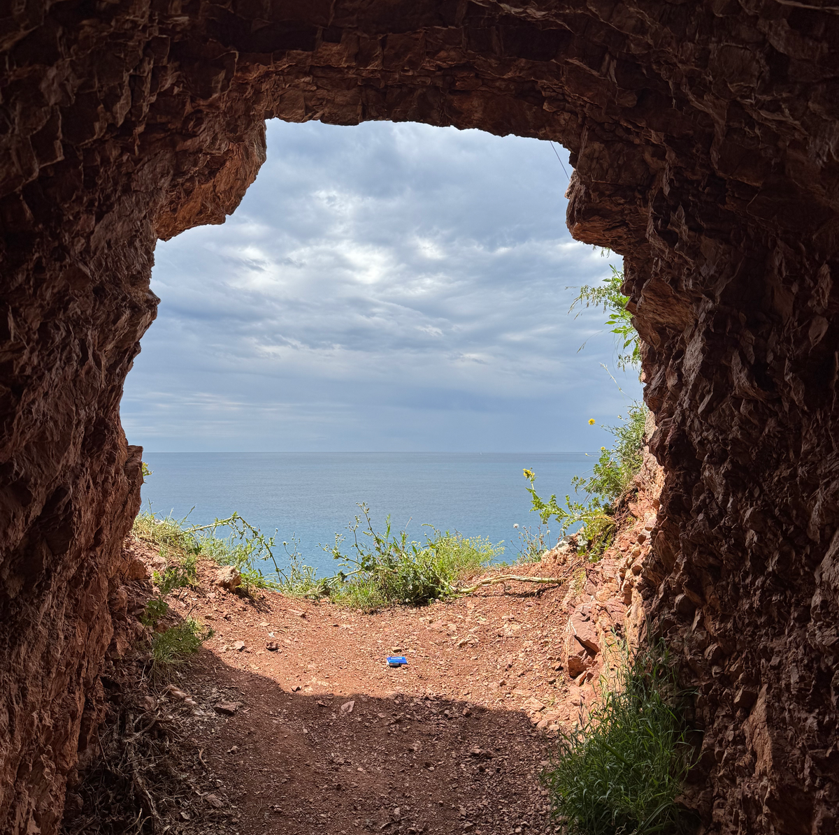View through rocks