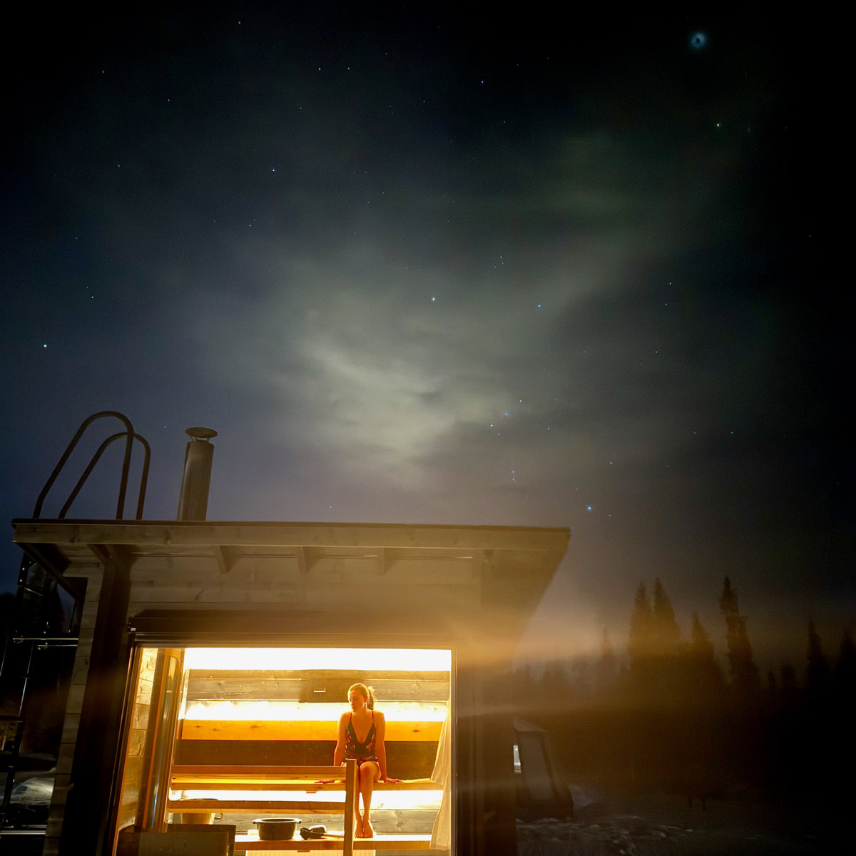 woman in sauna